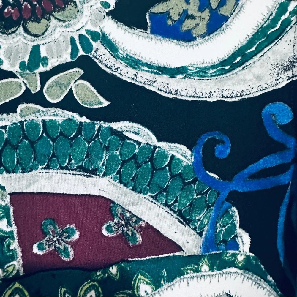 NWOT Chico’s Sleeveless Paisley Print Shift Dress Blue Green Stretch Size 3 - Picture 8 of 15